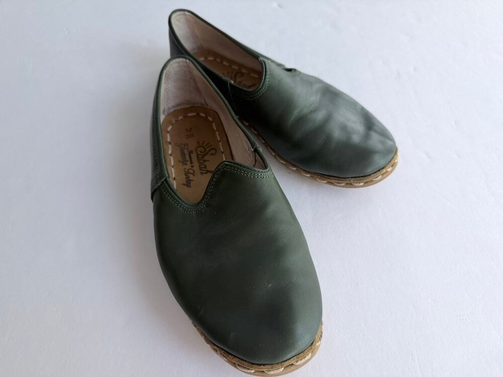 Sabah Denali Green Size 39 Men’s Flat Leather Moccasin Flat Driving Shoe